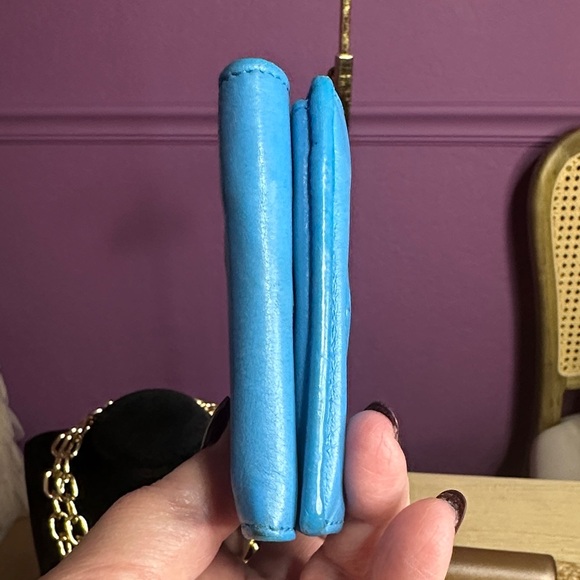 Balenciaga Vibrant Azure Leather Card Mini Wallet - Picture 10 of 11